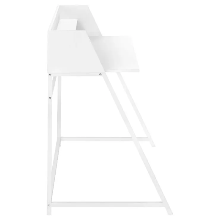 Monarch Computer desk - small hutch / 1 shelf / trapezoid-shaped legs - 48"l - - White New