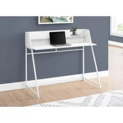 Monarch Computer desk - small hutch / 1 shelf / trapezoid-shaped legs - 48
