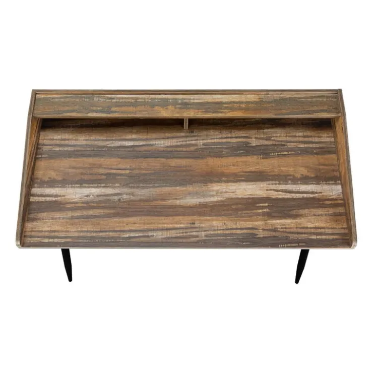 Monarch Computer desk - small hutch / 2 storage cubbies / 1 shelf - 48"l - recl - Brown Hot