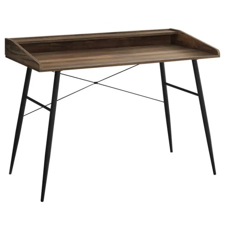 Monarch Computer desk - small hutch / 2 storage cubbies / 1 shelf - 48"l - recl - Brown Hot