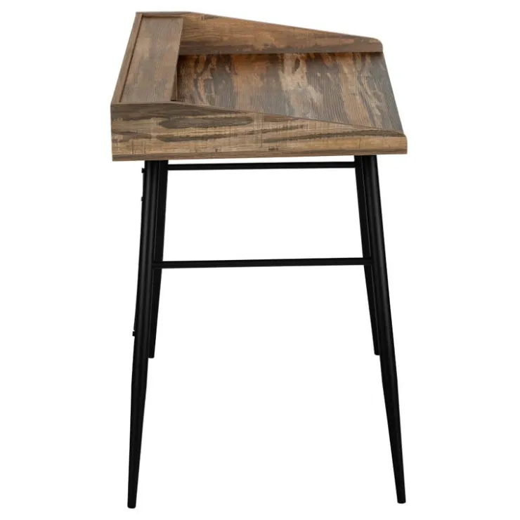 Monarch Computer desk - small hutch / 2 storage cubbies / 1 shelf - 48"l - recl - Brown Hot