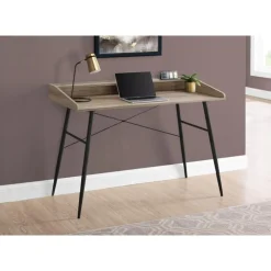Monarch Computer desk - small hutch / 2 storage cubbies / 1 shelf - 48"l - - Dark Taupe Outlet