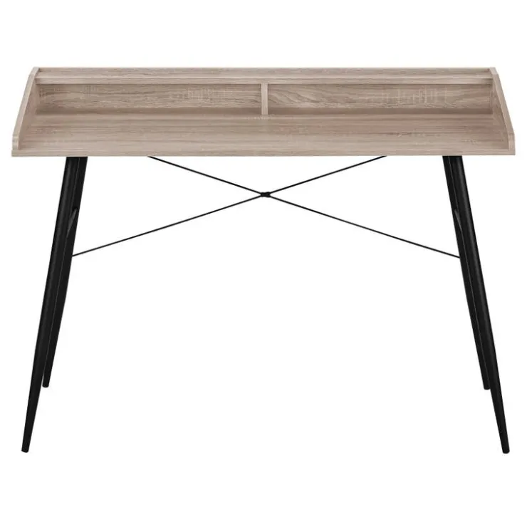 Monarch Computer desk - small hutch / 2 storage cubbies / 1 shelf - 48"l - - Dark Taupe Outlet