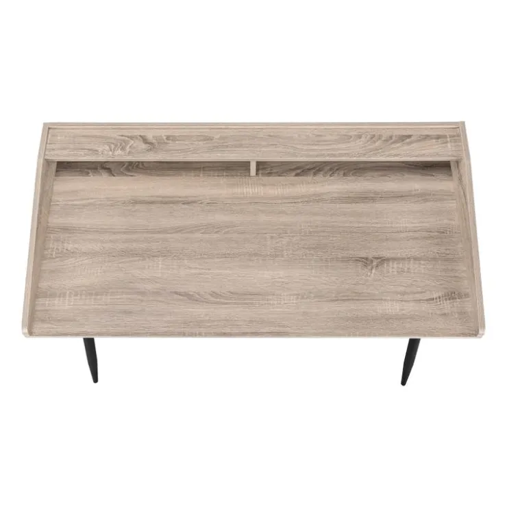 Monarch Computer desk - small hutch / 2 storage cubbies / 1 shelf - 48"l - - Dark Taupe Outlet