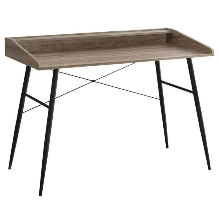 Monarch Computer desk - small hutch / 2 storage cubbies / 1 shelf - 48"l - - Dark Taupe Outlet