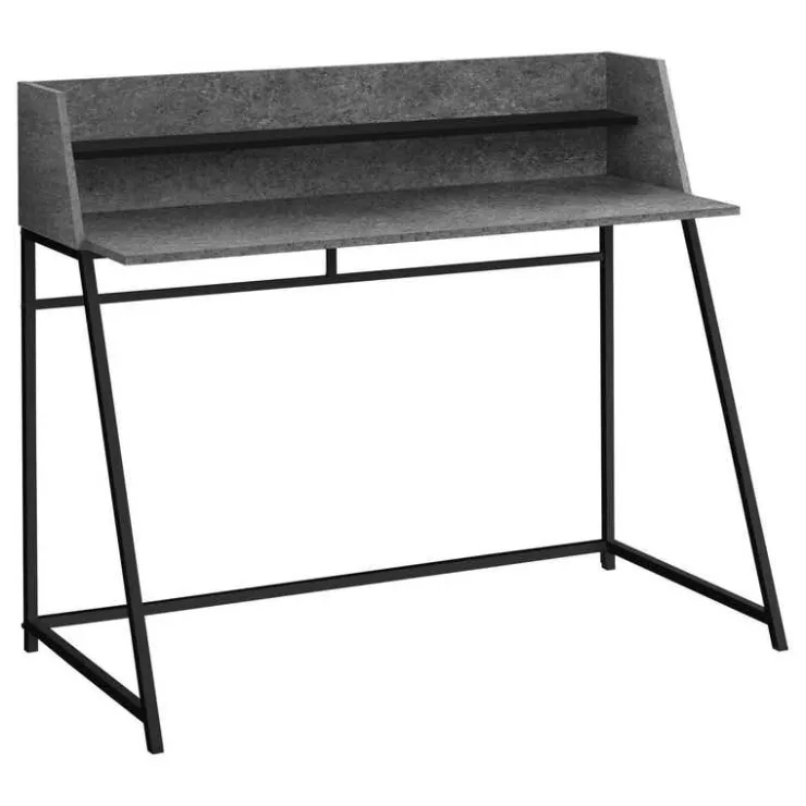 Monarch Computer desk - small hutch / 1 shelf / trapezoid-shaped legs - 48"l - s - Grey Discount