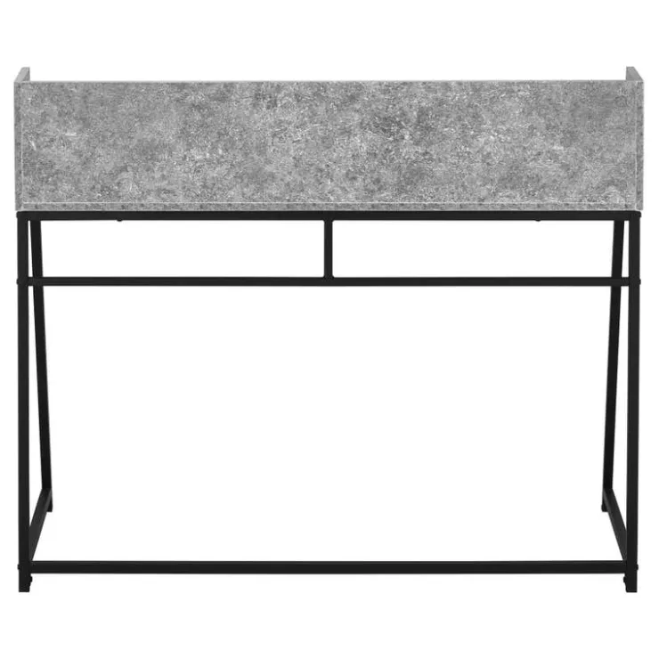 Monarch Computer desk - small hutch / 1 shelf / trapezoid-shaped legs - 48"l - s - Grey Discount