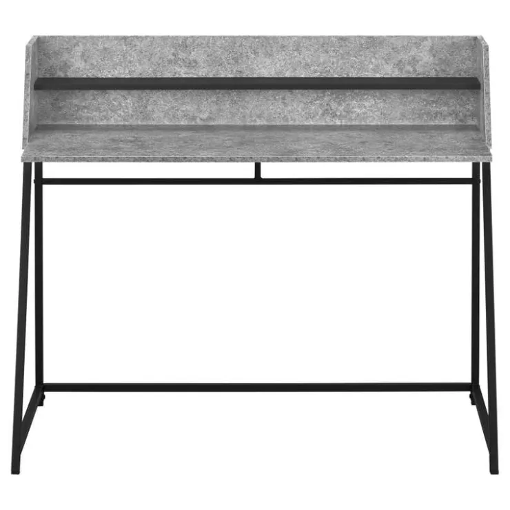 Monarch Computer desk - small hutch / 1 shelf / trapezoid-shaped legs - 48"l - s - Grey Discount