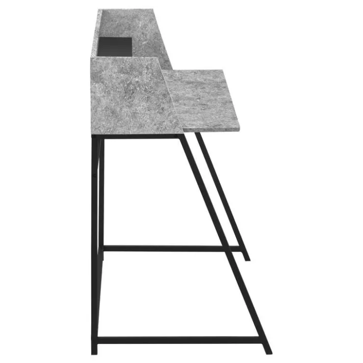 Monarch Computer desk - small hutch / 1 shelf / trapezoid-shaped legs - 48"l - s - Grey Discount