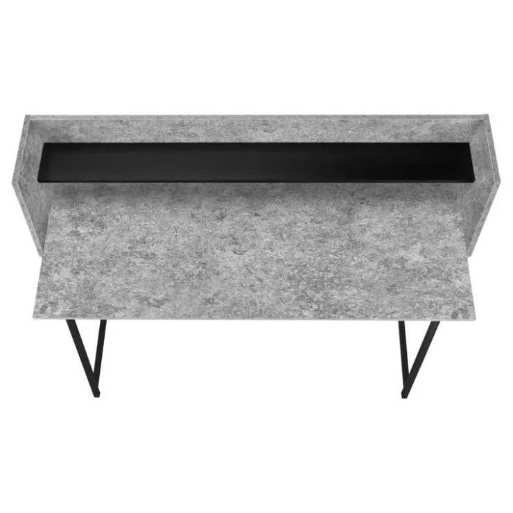 Monarch Computer desk - small hutch / 1 shelf / trapezoid-shaped legs - 48"l - s - Grey Discount