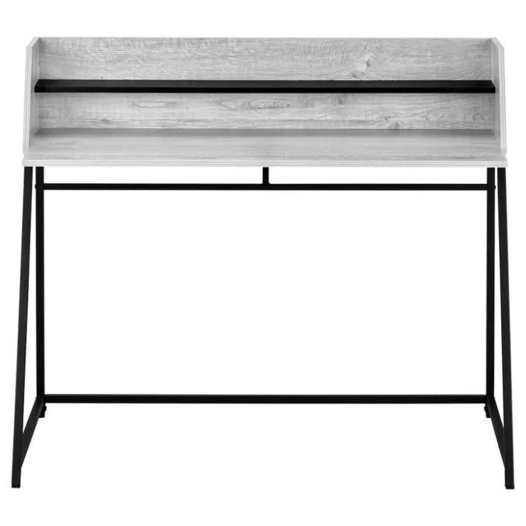 Monarch Computer desk - small hutch / 1 shelf / trapezoid-shaped legs - 48"l - w - Grey Hot