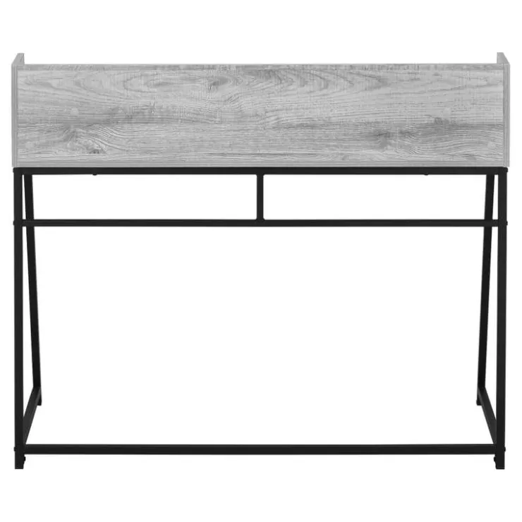 Monarch Computer desk - small hutch / 1 shelf / trapezoid-shaped legs - 48"l - w - Grey Hot