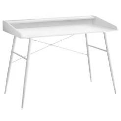 Monarch Computer desk - small hutch / 2 storage cubbies / 1 shelf - 48"l - / wh - White Outlet