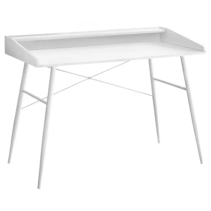 Monarch Computer desk - small hutch / 2 storage cubbies / 1 shelf - 48"l - / wh - White Outlet