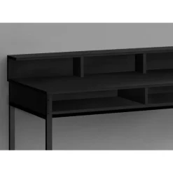 Monarch Computer desk - standing height / hutch / 2 open shelves - 48"l - / bla - Black Discount