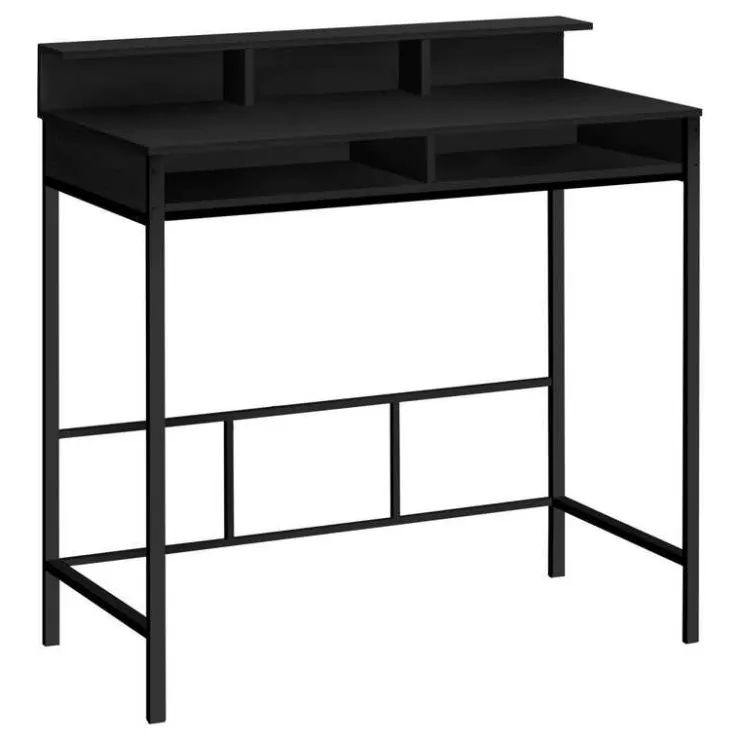 Monarch Computer desk - standing height / hutch / 2 open shelves - 48"l - / bla - Black Discount