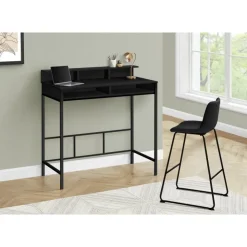 Monarch Computer desk - standing height / hutch / 2 open shelves - 48