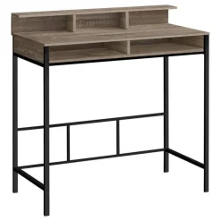 Monarch Computer desk - standing height / hutch / 2 open shelves - 48"l - - Dark Taupe Clearance