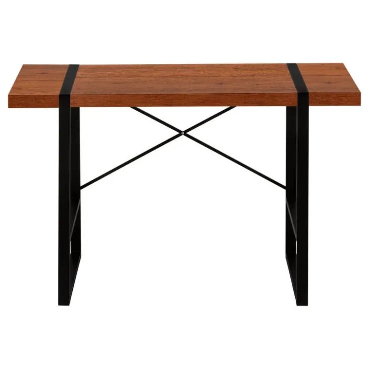 Monarch Computer desk - thick-panel desktop / inset metal legs - 48"l - wood-l - Cherry