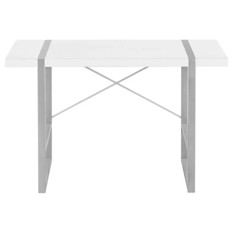 Monarch Computer desk - thick-panel desktop / inset metal legs - 48"l - / silve - White New