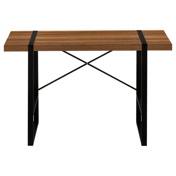Monarch Computer desk - thick-panel desktop / inset metal legs - 48"l - wood-l - Walnut Clearance