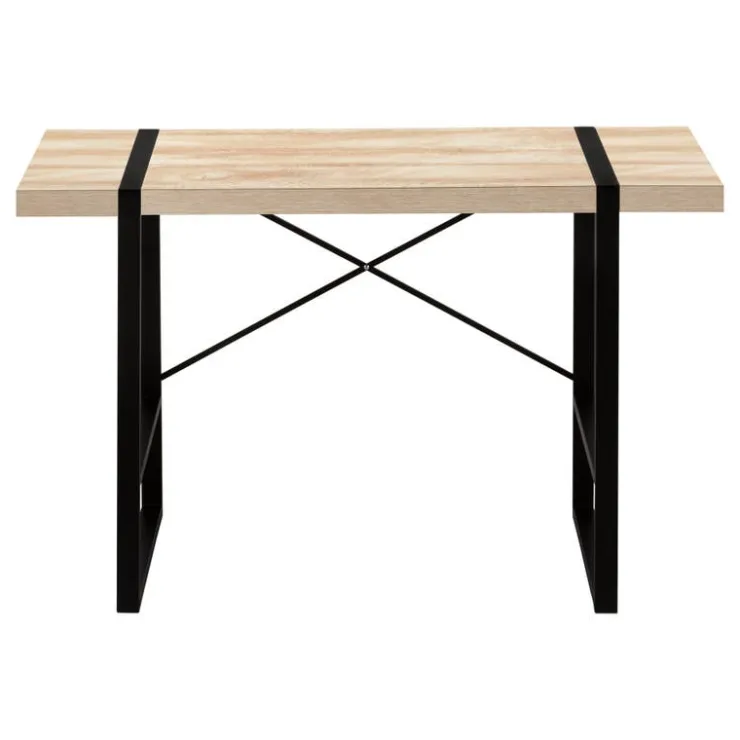 Monarch Computer desk - thick-panel desktop / inset metal legs - 48"l - wood- - Natural Discount