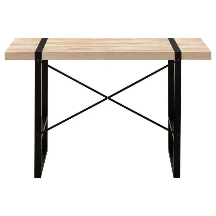 Monarch Computer desk - thick-panel desktop / inset metal legs - 48"l - wood- - Natural Discount