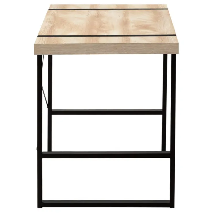 Monarch Computer desk - thick-panel desktop / inset metal legs - 48"l - wood- - Natural Discount