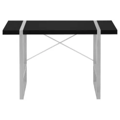 Monarch Computer desk - thick-panel desktop / inset metal legs - 48"l - / silve - Black Online