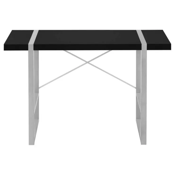 Monarch Computer desk - thick-panel desktop / inset metal legs - 48"l - / silve - Black Online