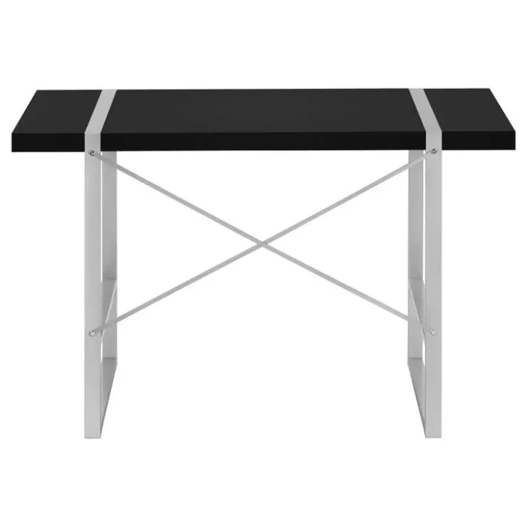 Monarch Computer desk - thick-panel desktop / inset metal legs - 48"l - / silve - Black Online