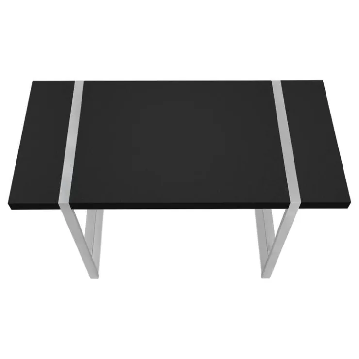 Monarch Computer desk - thick-panel desktop / inset metal legs - 48"l - / silve - Black Online