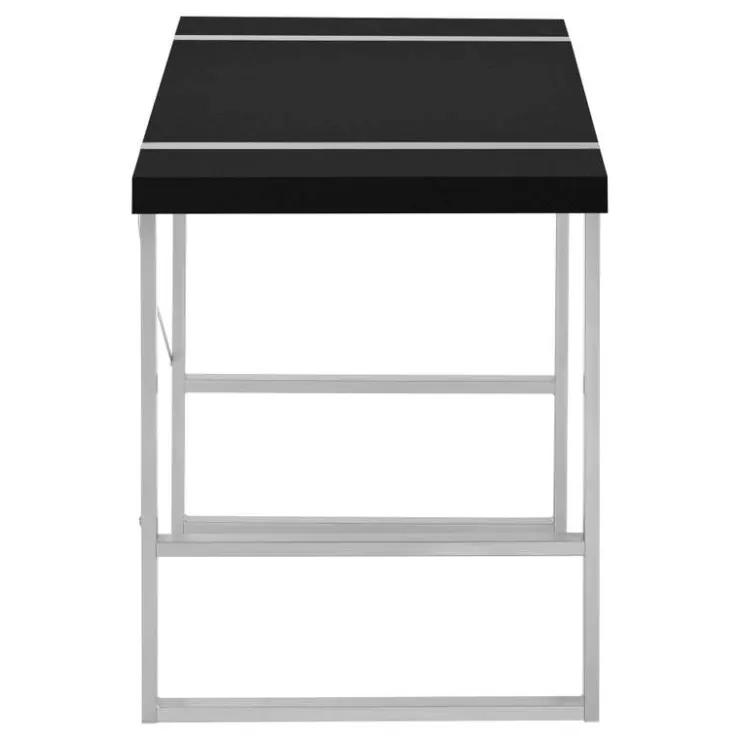 Monarch Computer desk - thick-panel desktop / inset metal legs - 48"l - / silve - Black Online