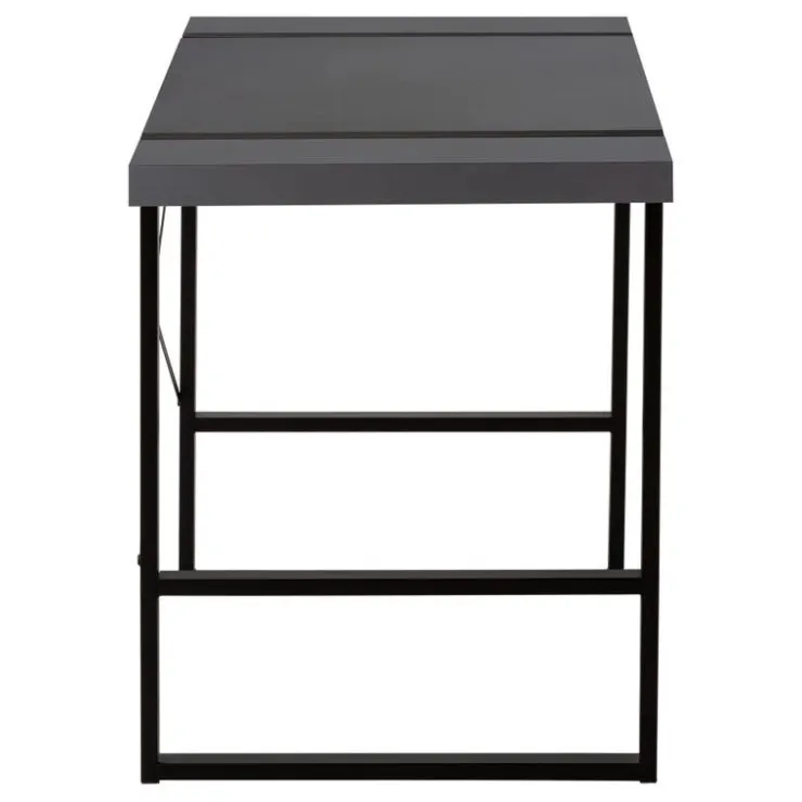 Monarch Computer desk - thick-panel desktop / inset metal legs - 48"l - modern / - Grey