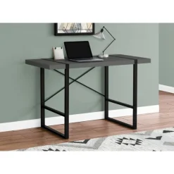Monarch Computer desk - thick-panel desktop / inset metal legs - 48