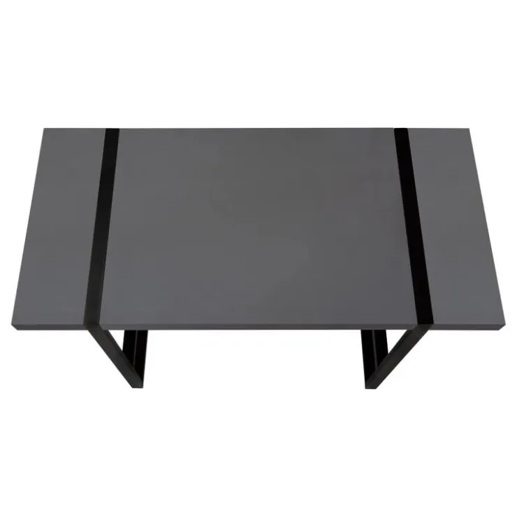 Monarch Computer desk - thick-panel desktop / inset metal legs - 48"l - modern / - Grey