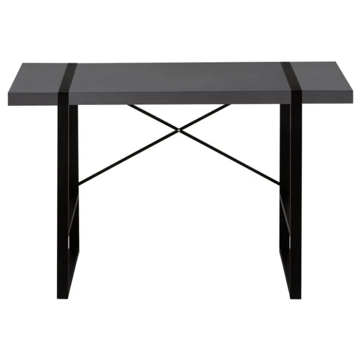Monarch Computer desk - thick-panel desktop / inset metal legs - 48"l - modern / - Grey