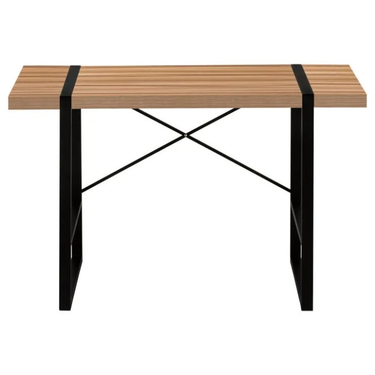 Monarch Computer desk - thick-panel desktop / inset metal legs - 48"l - light reclaim - Black Hot