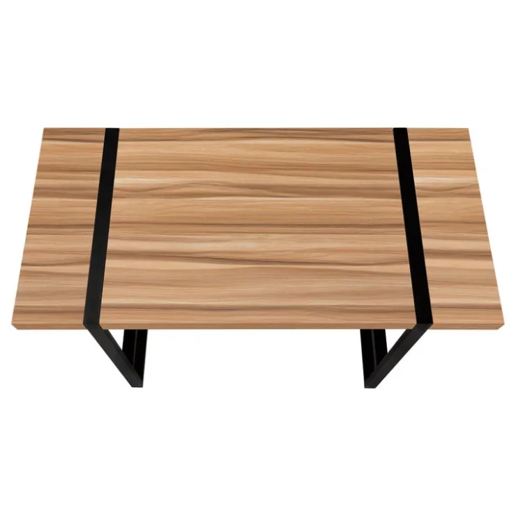 Monarch Computer desk - thick-panel desktop / inset metal legs - 48"l - light reclaim - Black Hot