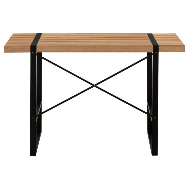 Monarch Computer desk - thick-panel desktop / inset metal legs - 48"l - light reclaim - Black Hot