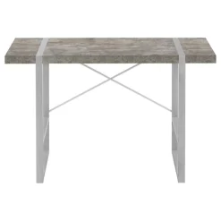 Monarch Computer desk - thick-panel desktop / inset metal legs - 48"l - concrete - Grey Clearance