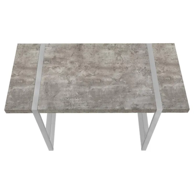 Monarch Computer desk - thick-panel desktop / inset metal legs - 48"l - concrete - Grey Clearance