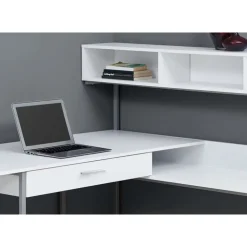 Monarch Computer desk - / silver metal corner - White Online