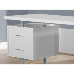 Monarch Computer desk / and silver metal - White Outlet