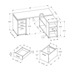 Monarch Computer desk - left or right facing corner - White Clearance