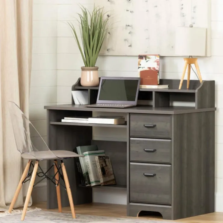 Meubles South Shore Computer Desk with Hutch - South Shore GRAY MAPLE Hot