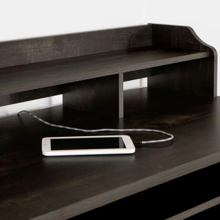 Meubles South Shore Computer Desk with Hutch - South Shore Black Sale