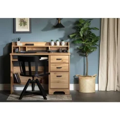 Meubles South Shore Computer Desk with Hutch - South Shore NORDIK OAK Clearance