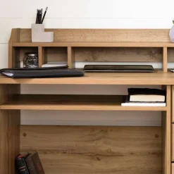 Meubles South Shore Computer Desk with Hutch - South Shore NORDIK OAK Clearance