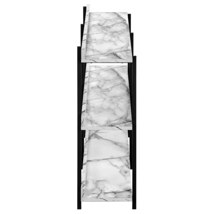 Monarch Console table - 3 tier / shelves / rectangular / metal legs - 48"l - ma - White Hot